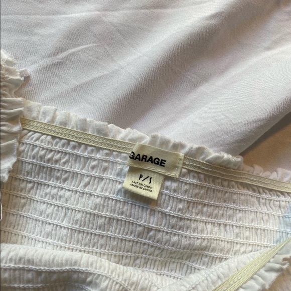 Garage White Ruched Crop Top - Picture 2 of 2